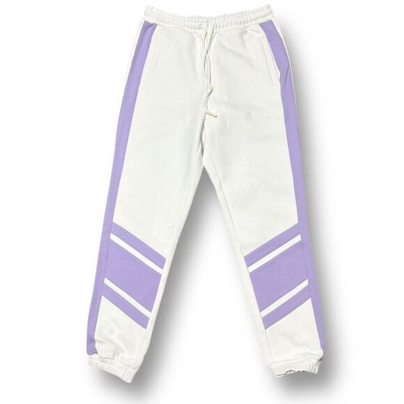 EleVen by Venus Williams M White Purple Collegiate Track Pants Liquid Lilac NWT - Picture 3 of 11